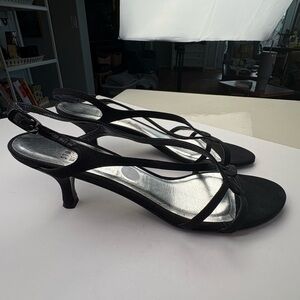 Stuart Weitzman Black Strappy Heels